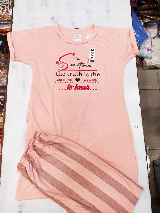 Long T shirt night suits uploaded by Ludhiana hosiery (simar traders)  on 2/14/2023