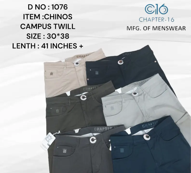 Post image Super men's cotton pants like chinos

Size :  30 32 34 36 38

Lenth : Full lenth/ 41 inches