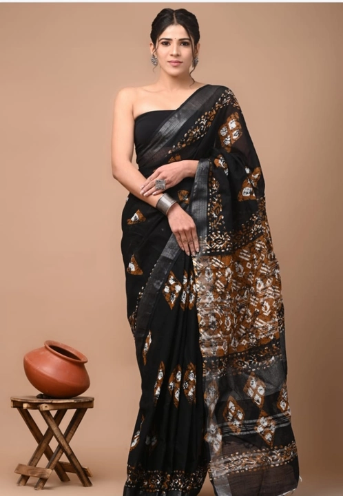 Chanderi cotton printed saree uploaded by Aahil  chanderi handloom saree on 2/14/2023
