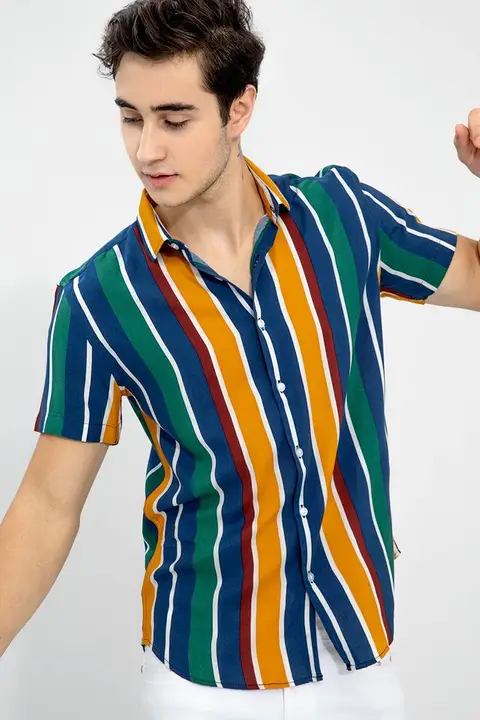 Men Slim Fit Dual Collar Casual Shirt uploaded by business on 2/14/2023