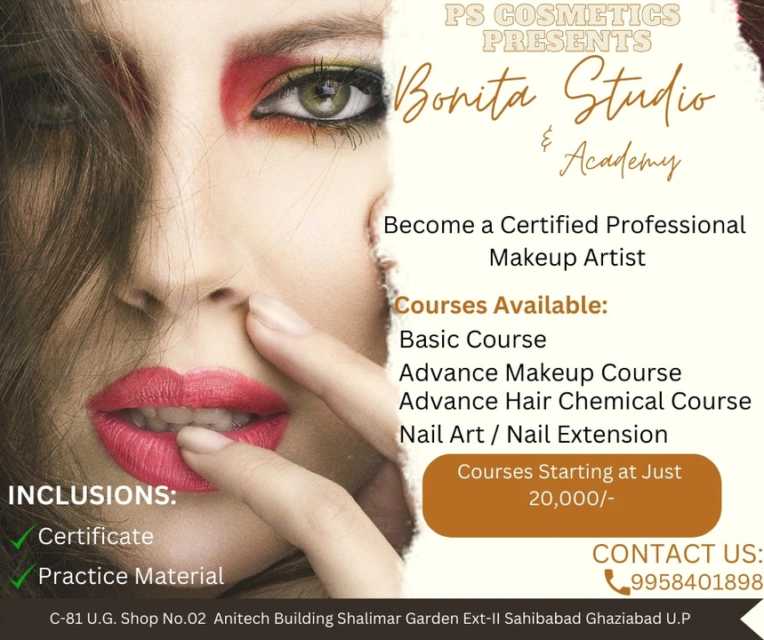 Post image Beauty Culture Training at Bonita Studio by Ps cosmetics at just 20,000/- 
Call now 9958401898