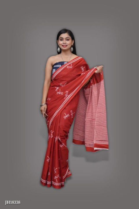 Pure cottan Mul-mul sarees  uploaded by Handloom print on 5/27/2024