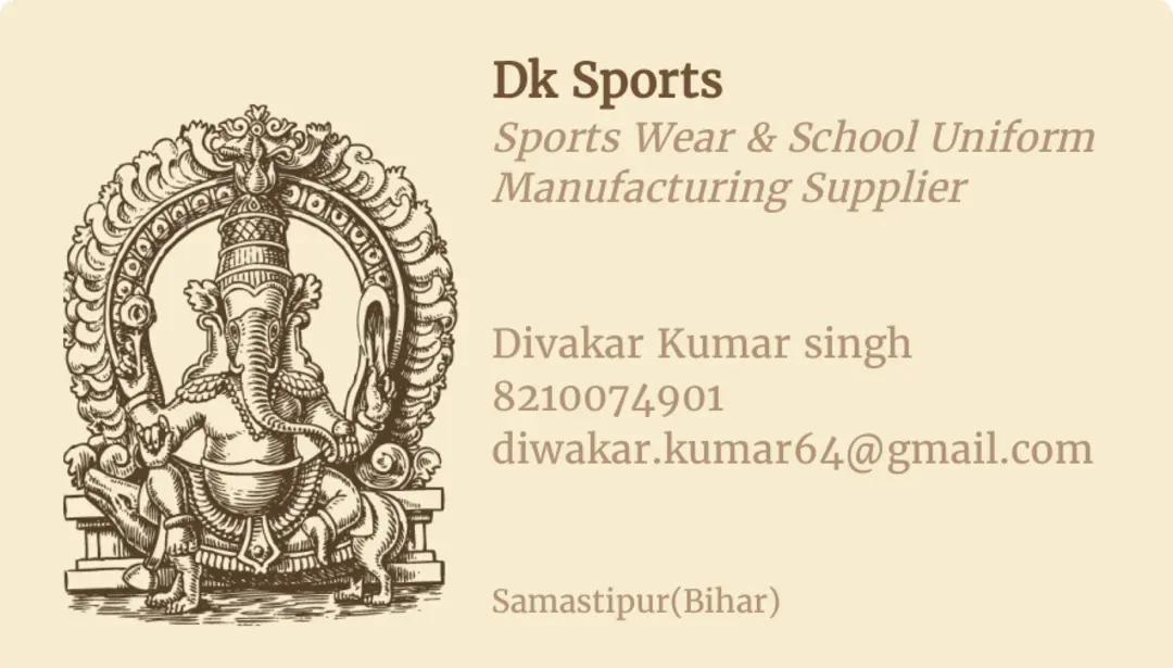 Visiting card store images of DK SPORTS