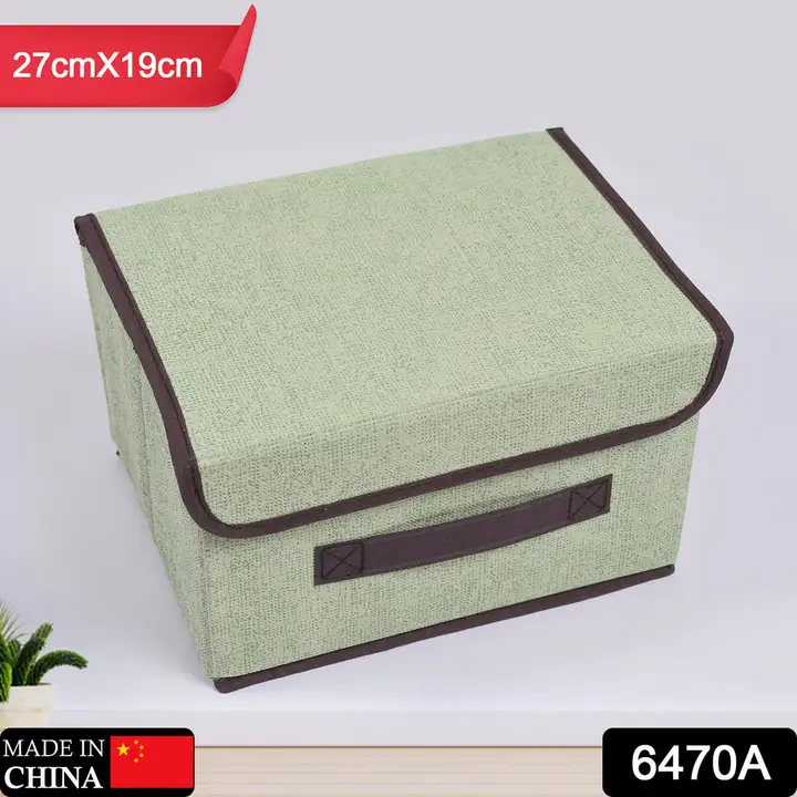 6470A FOLDABLE STORAGE BOX WITH LID AND HANDLES, COTTON AND LINEN STORAGE BINS AND BASKETS ORGANIZER uploaded by DeoDap on 2/14/2023
