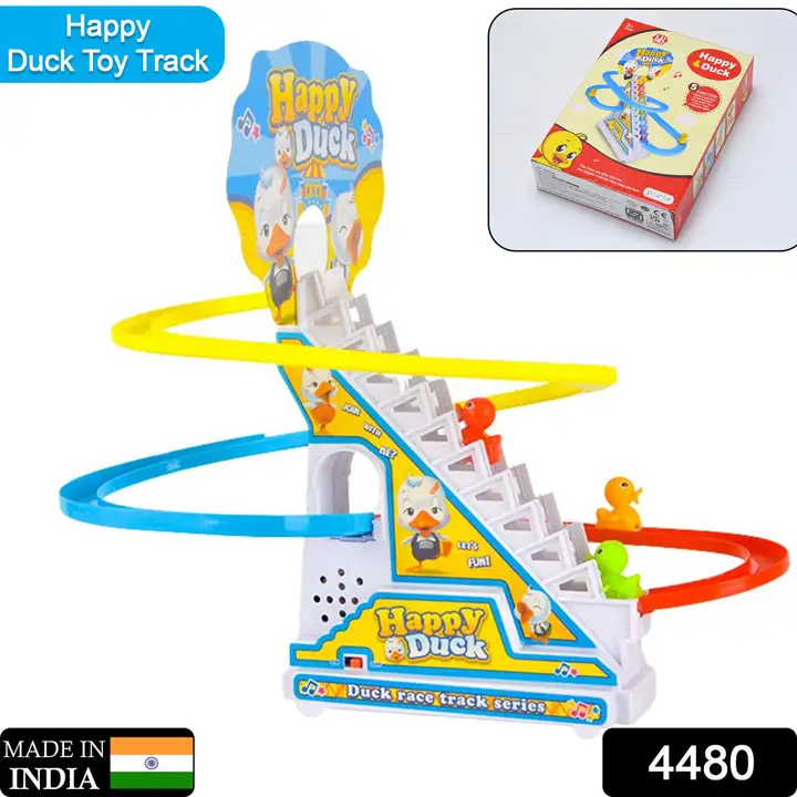 4480 DUCKS CLIMB STAIRS TOY ROLLER COASTER, ELECTRIC DUCK CHASING RACE TRACK SET, FUN DUCK STAIR CLI uploaded by DeoDap on 2/14/2023