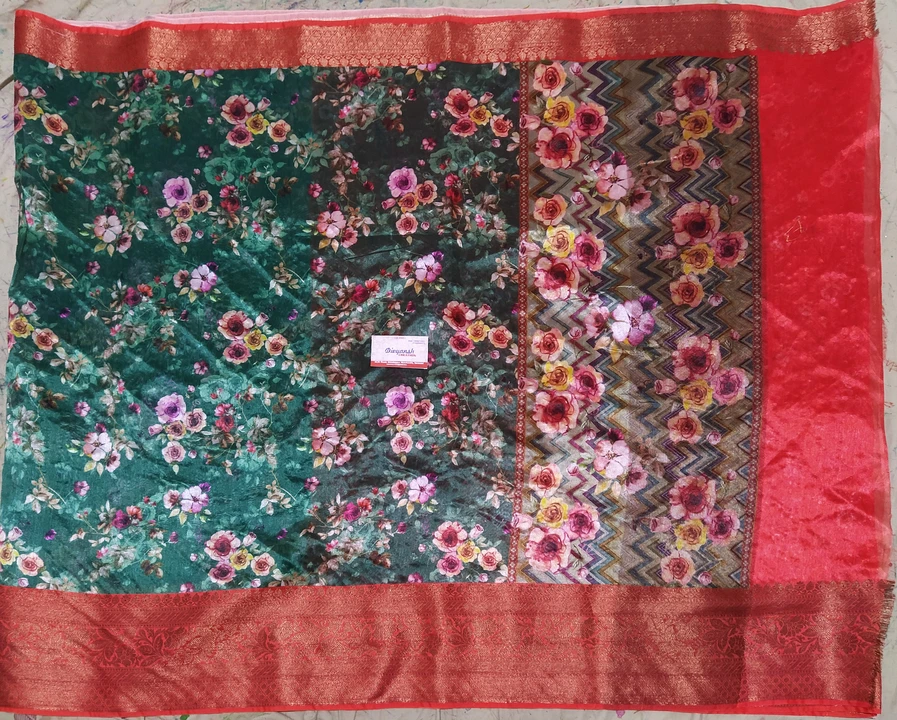 Silk printed saree uploaded by business on 2/14/2023