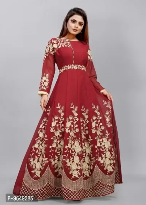 
Georgette Embroidered Semi-Stitched Gown uploaded by Sarada Collection on 2/14/2023
