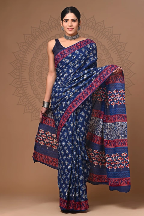 Cotton sarees uploaded by Bagru crafts on 5/12/2024
