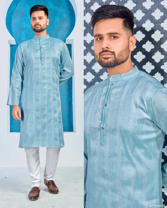 *Royal Attitude*

👇🏻 *Kurta Details* 👇🏻

 Kurta : Heavy Jequard Silk with weaving Jequard lining uploaded by Roza Fabrics on 2/14/2023