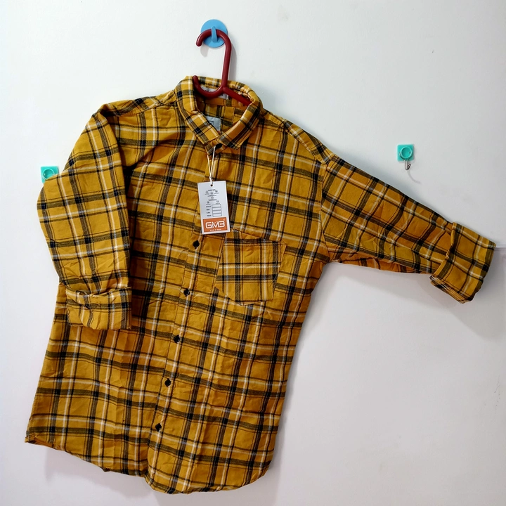 Checked shirt yellow uploaded by business on 2/14/2023