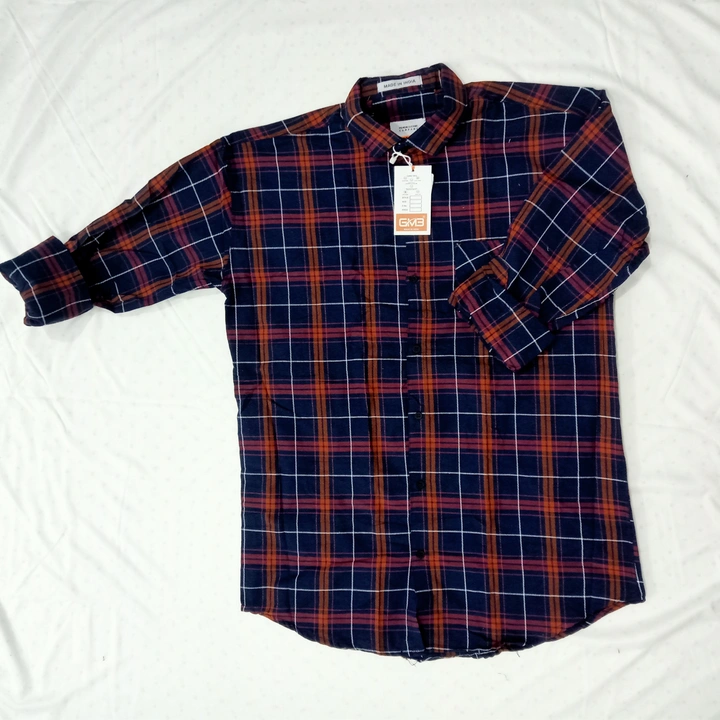 Checked shirt sark blue with red uploaded by business on 2/14/2023