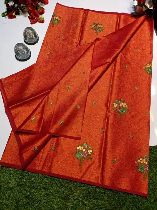 Kora muslin embroidery saree uploaded by Aj creation on 2/15/2023