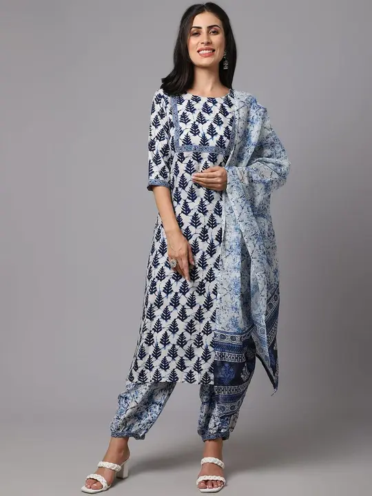 New Printed Three piece outfit  uploaded by Vihu fashion on 2/15/2023