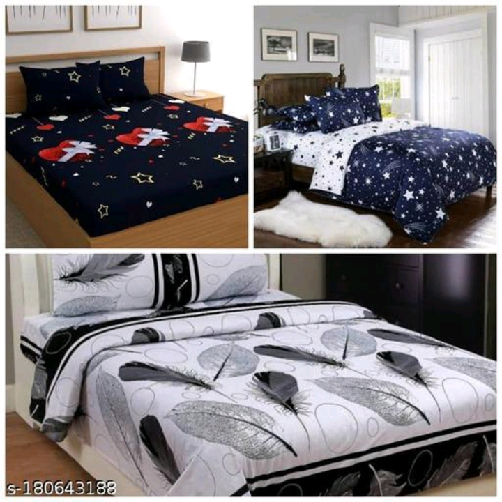 Catalog Name:*Alluring Bedsheets*
Fabric: Polycotton
Type: Flat Sheets
Quality: Superfine
Print or P uploaded by Vaishali wholesale store on 2/15/2023