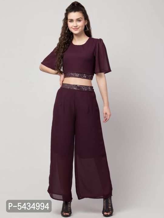 Product image of Crop top and plazzo party wear , price: Rs. 750, ID: crop-top-and-plazzo-party-wear-e2672f33