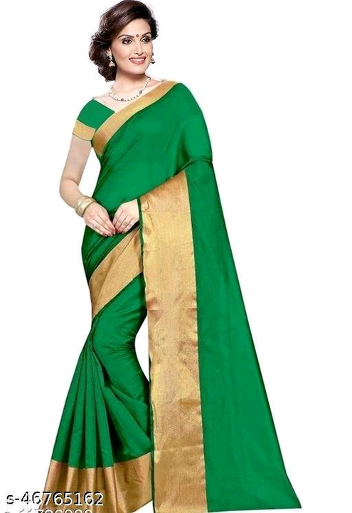 Product image with price: Rs. 299, ID: plain-kanjeevaram-saree-with-golden-zari-patta-border-4885af78