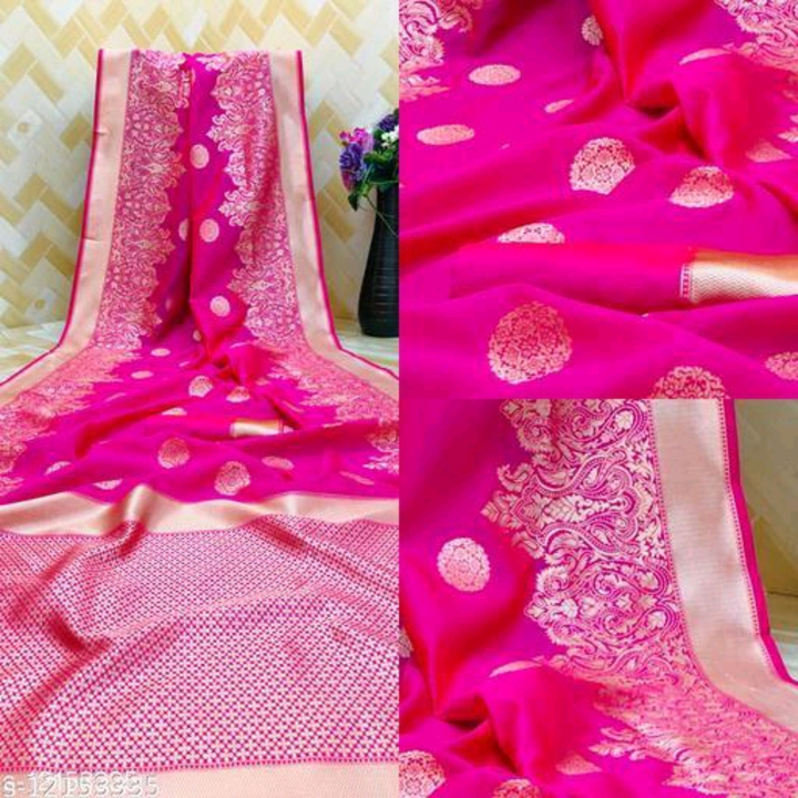 Catalog Name:*Kashvi Petite Sarees*
Saree Fabric: Banarasi Silk
Blouse: Running Blouse
Blouse Fabric uploaded by Vaishali wholesale store on 2/15/2023