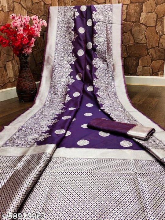 Catalog Name:*Kashvi Petite Sarees*
Saree Fabric: Banarasi Silk
Blouse: Running Blouse
Blouse Fabric uploaded by Vaishali wholesale store on 2/15/2023