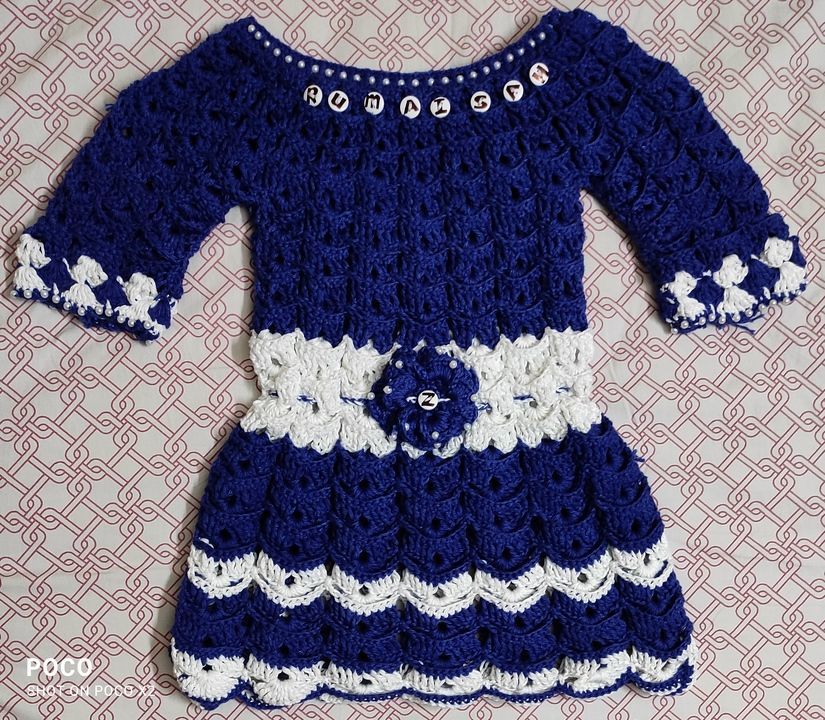 Crochet blue frock uploaded by Zareenah Crochets on 2/20/2021