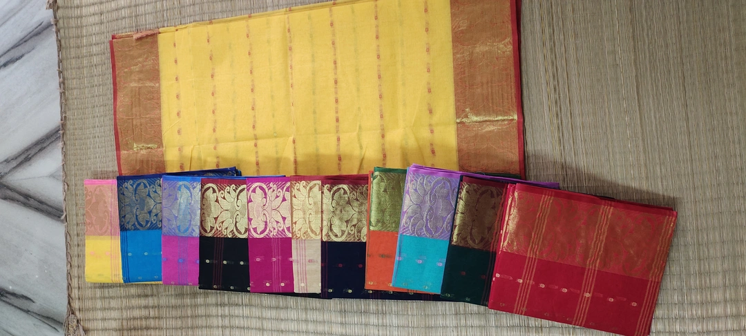 Pure cotton jari tant saree uploaded by Pramanick Textile on 2/15/2023