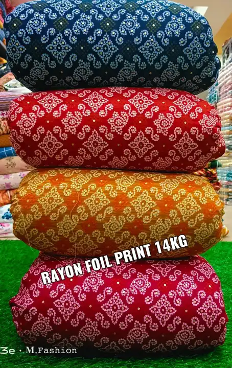 Rayon foil print  uploaded by MATAJI TEXTILES on 2/15/2023