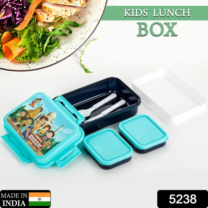 5238 KIDS LUNCH BOX & AIR TIGHT-BPA FREE-INTER LOCK WITH 4 COMPARTMENT INSULATED LUNCH BOX PLASTIC T uploaded by DeoDap on 5/29/2024