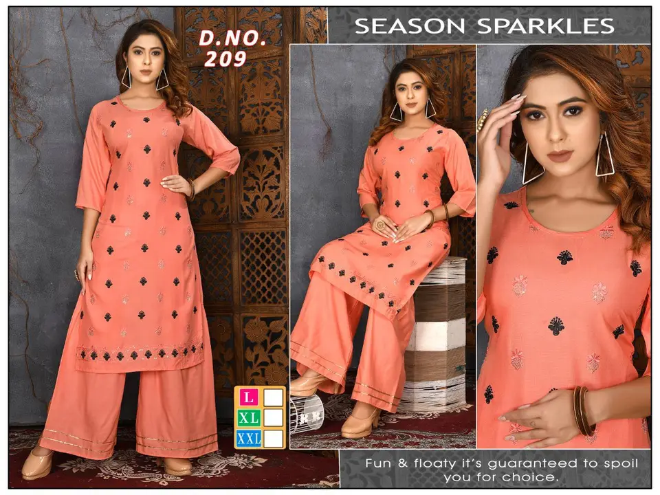 2 pcs sets kurti with palazzo fancy  uploaded by Radha Creation , Maira sales for Readymade items on 2/15/2023