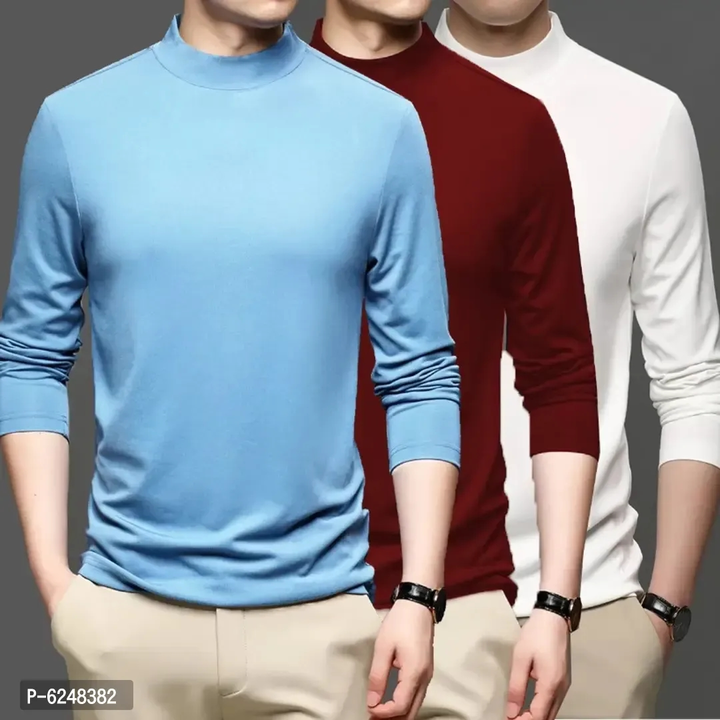Pack of 3 stretchable full sleeves T shirts uploaded by wholsale market on 2/16/2023