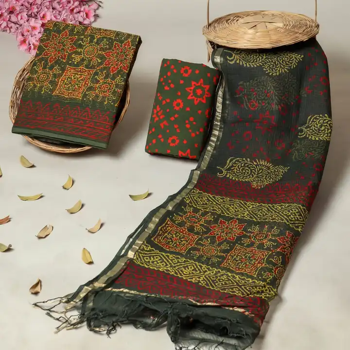 Kota doriya dress material  uploaded by Shree Handicrafts Bagru on 2/16/2023