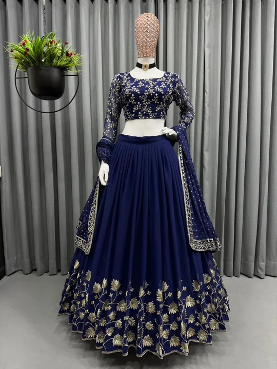 LAHENGA CHOLI:-wedding  Lehengha choli with embrodary work  uploaded by NIVA CREATION on 2/16/2023