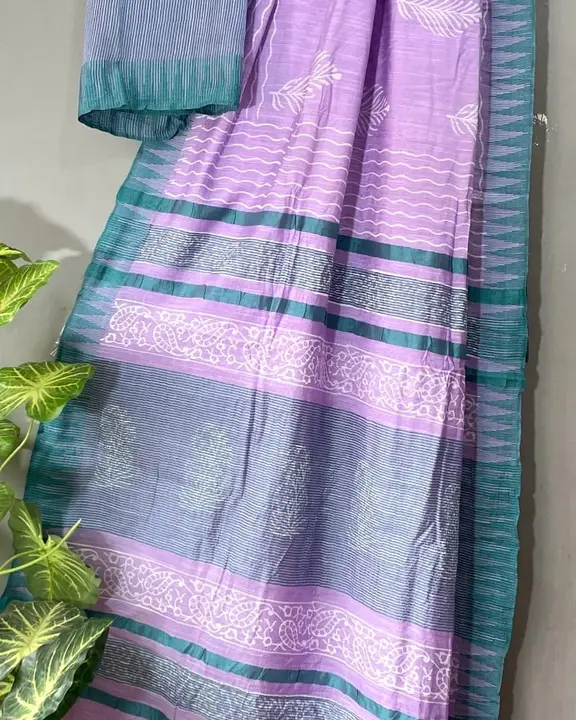 Tample bodar linen saree  uploaded by DEV hand prints on 2/16/2023