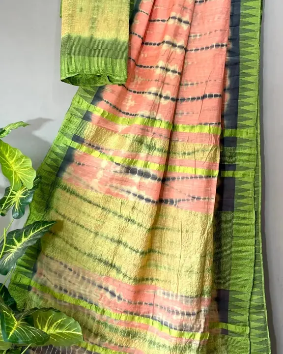 Tample bodar linen saree  uploaded by DEV hand prints on 2/16/2023