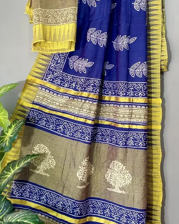 Tample bodar linen saree  uploaded by DEV hand prints on 2/16/2023
