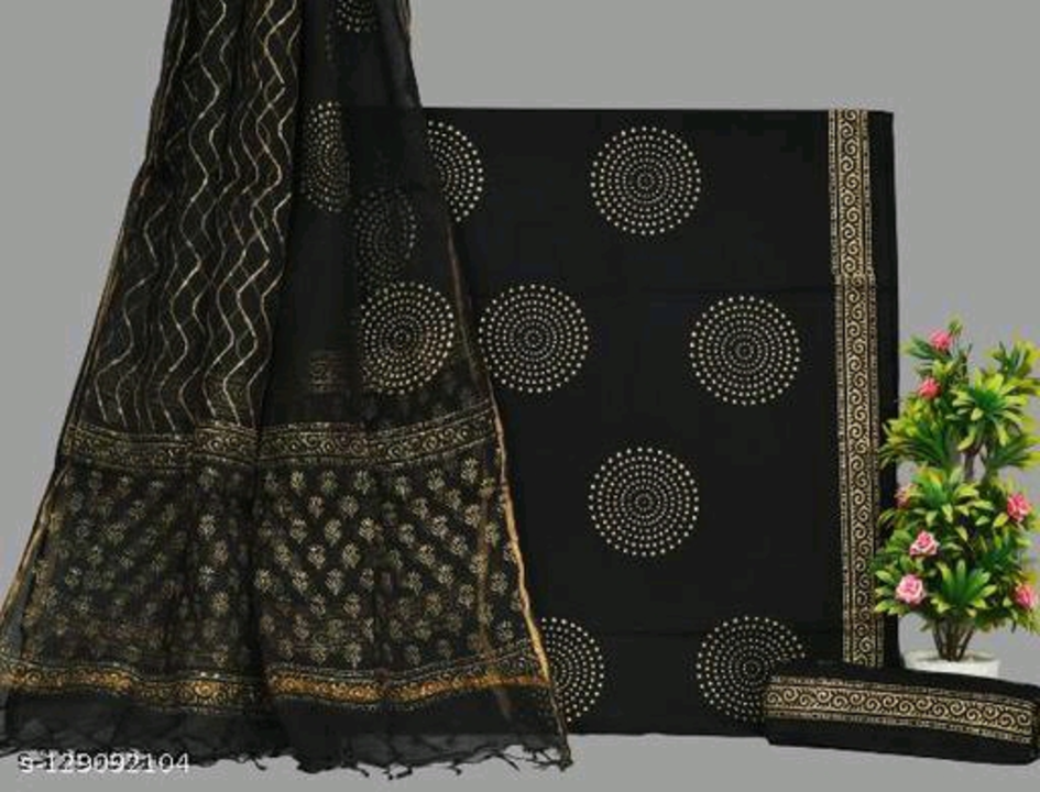 traditional Hand Block Gold  Print Cotton Suit Kota Doriya Dupatta
Name: traditional Hand Block Gold uploaded by business on 2/16/2023