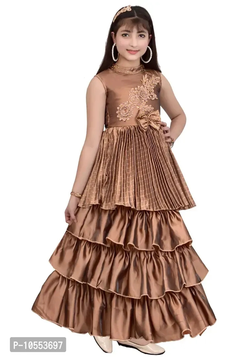 Product image of Stylish Girls Silk Blend Grown Dress, price: Rs. 550, ID: stylish-girls-silk-blend-grown-dress-f3b4e942