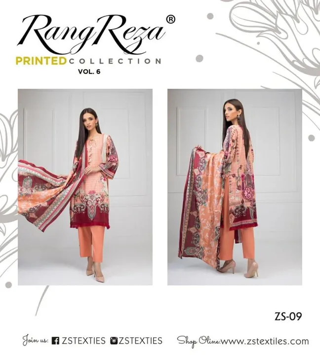 *RANGREZA PRINTED LAWN LIMITED EDITION VOL-6 by ZS TEXTILE*

*PRINTED LAWN SHIRT*
*PRINTED LAWN DUPA uploaded by Roza Fabrics on 2/16/2023