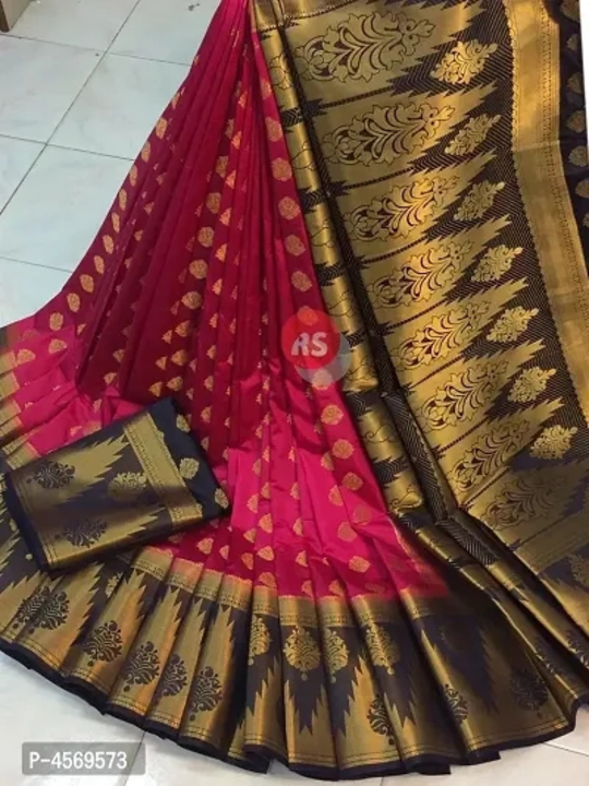 Beautiful Kanjeevaram Silk Zari Woven Saree With Blouse Piece For Women uploaded by Shreeji New Fashion on 2/16/2023
