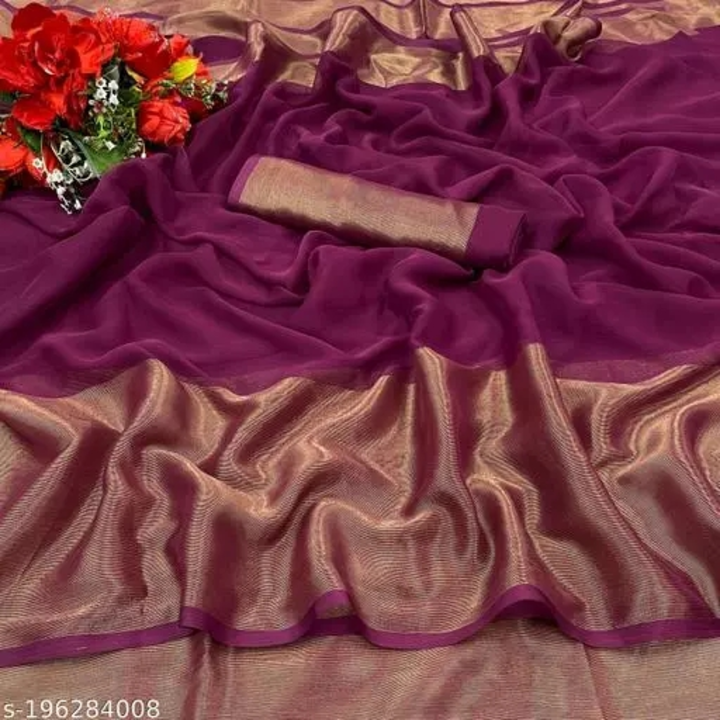 Chiffon Pattern zari border saree uploaded by Jay vijay prints on 5/28/2024