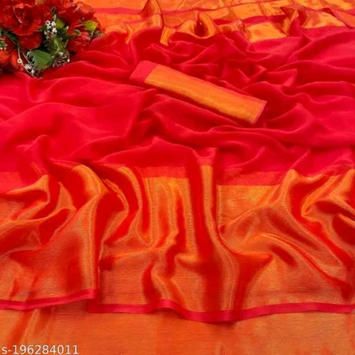 Chiffon Pattern zari border saree uploaded by Jay vijay prints on 2/16/2023