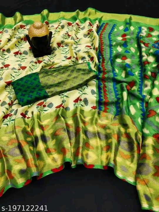 Moss chiffon viscose saree uploaded by Jay vijay prints on 2/16/2023
