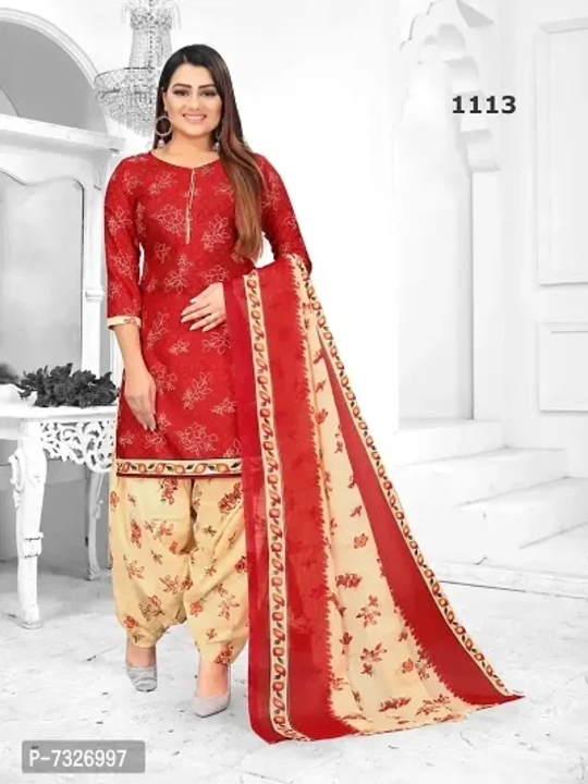 Fancy Womens Cotton Printed Dress Material With Dupatta uploaded by Shreeji New Fashion on 2/16/2023