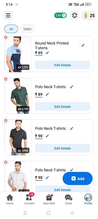 Top Rating Product polo, T-shirt, Round Neck T-shirts only 51-88 uploaded by NRD Fashion Store on 2/16/2023