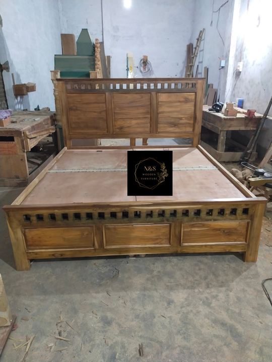 Bed king size teak wood  uploaded by N&S Wooden Furniture on 2/17/2023
