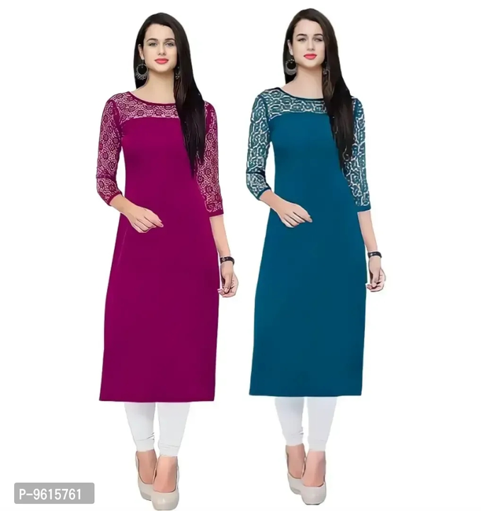 Women Crepe Straight Kurti Combo of 2 uploaded by business on 2/17/2023