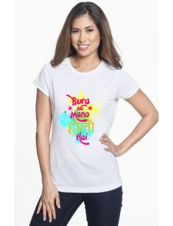 Holi printed t-shirts male female  uploaded by Julu creation on 2/17/2023