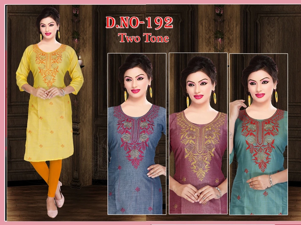 STRAIGHT KURTI FRESH STOCK
 ALL OVER EMBROIDERY WORK 
SIZE XL XXL 4 COLOR SET uploaded by M A Fashion on 2/17/2023