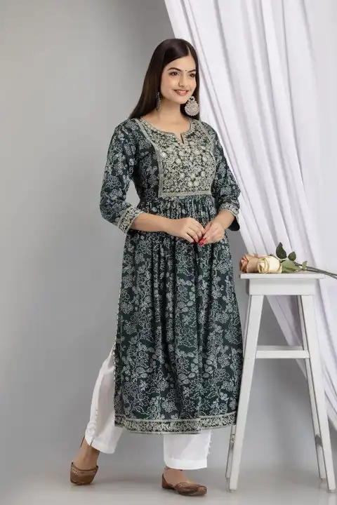 Women embroidered naira cut kurta set uploaded by Aleexa Outlet on 2/17/2023