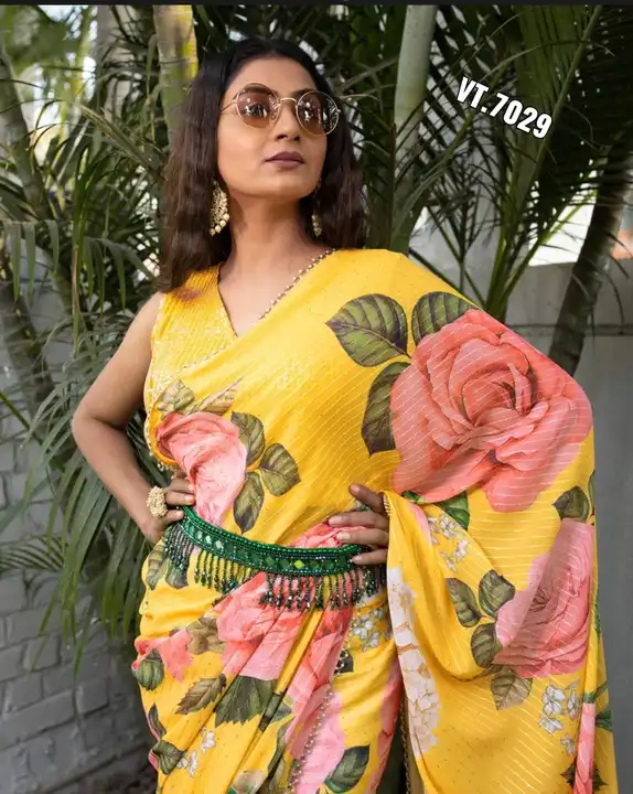 ☘️🛎️🛎️ NEW LAUNCHING 🛎️🍀


*🥻 Sari Fabric: Georgette 60 Grams with Crochet 2.MM Sequins Work &  uploaded by Vishal trendz 1011 avadh textile market on 2/17/2023