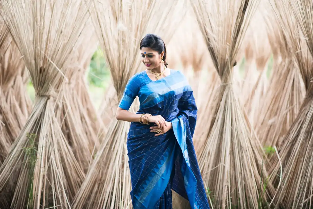 Beautiful banarasi silk saree with blouse piece blue colour 💙 uploaded by Dhananjay Creations Pvt Ltd. on 2/17/2023