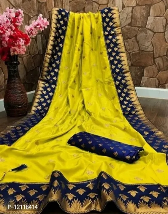 Silk saree with blouse piece350/- all India free delivery COD available uploaded by Sarada Collection on 2/17/2023